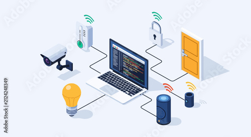 Modern workspace with technology gadgets and office supplies.