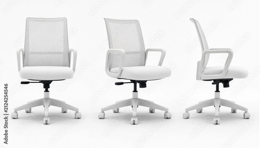 Obraz premium basic white office chair isolated on white