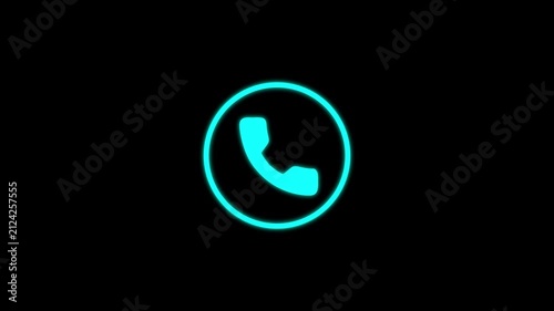 Incoming call icon animation with phone symbol and ringing call status