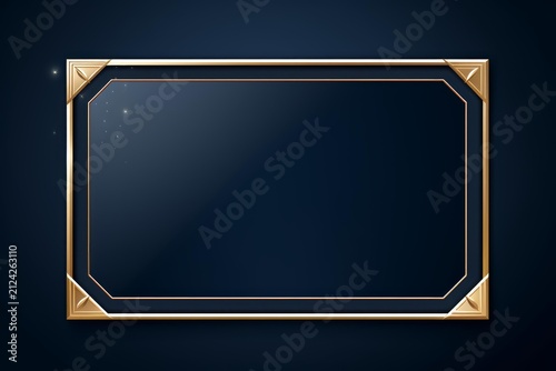 Elegant decorative gold frame creating a luxurious blank space for content