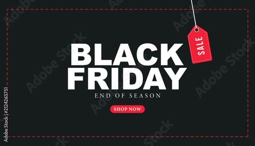 Obraz na plátne A compelling Black Friday end of season sale banner with prominent white text an