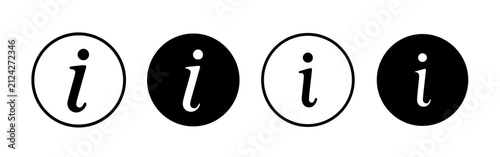 Info Symbol Icon Collection with Filled and Outline Information Icons for Help Center, FAQ, Web Design and UI Applications