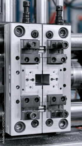 Precision Injection Mold Tooling Block for Industrial Manufacturing with Copy Space