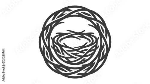 Cuadro en lienzo Stylized Bird Nest Icon Graphic Representation of Home Nature and Beginnings