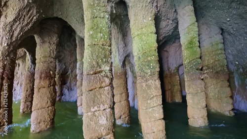 Close up view reveals the unique formations of the famous Crowley Lake Stone Columns