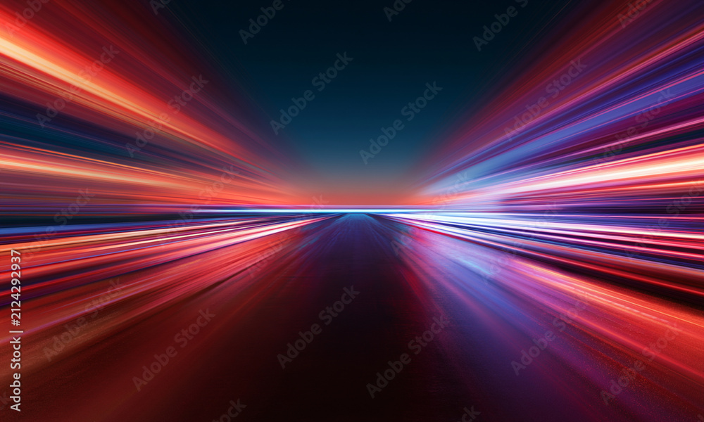 Foto Flowing luminous paths create an elegant visual journey through space
