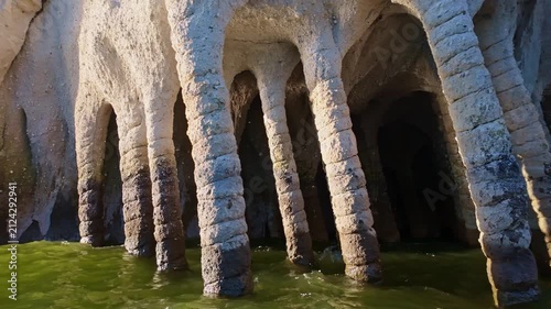 Crowley Lake Stone Columns glow vibrant at sunset