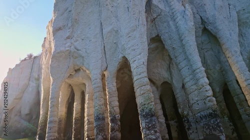 Crowley Lake Stone Columns glow vibrant at sunset
