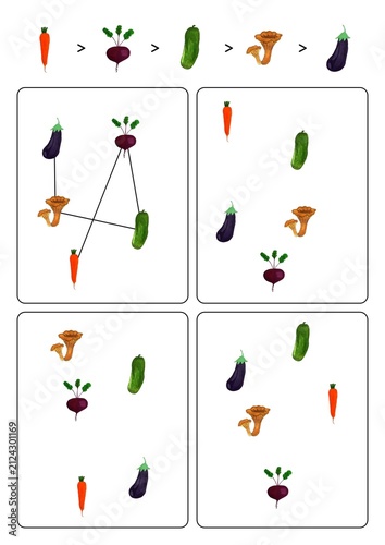 A hand-drawn logic sequence matching game page