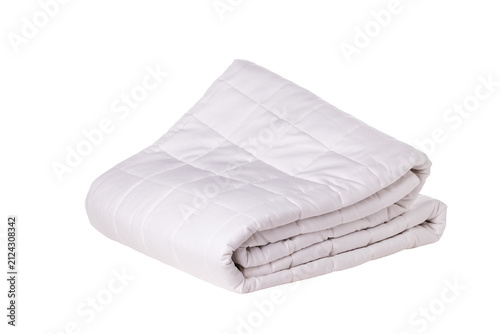 White Super Heavy Weighted Blanket Folded on White Background