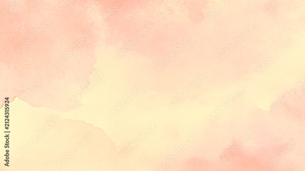 Obraz premium Abstract soft pastel peach and yellow watercolor wash background