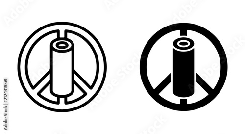 Картината върху платно Anti-war peace symbol with gun barrel, pacifism and anti-violence concept vector