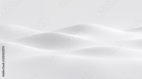 Abstract white fluid wave background with soft shadows and copy space