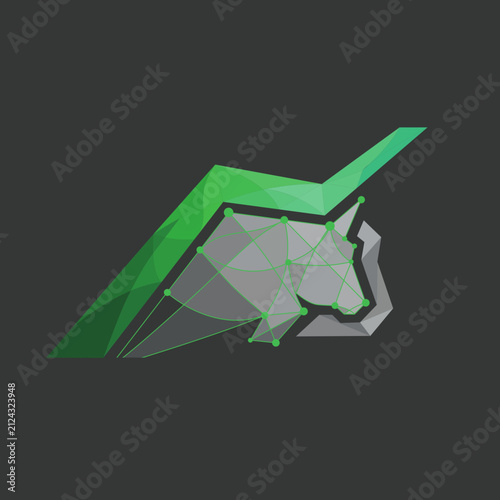 Modern geometric low poly design for finance trading and bullish market growth