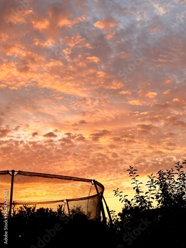 fantastic orange cloudy sky after the sunset