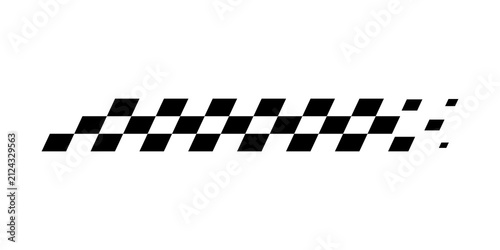 Black and white checkered racing flag pattern with a speed motion effect