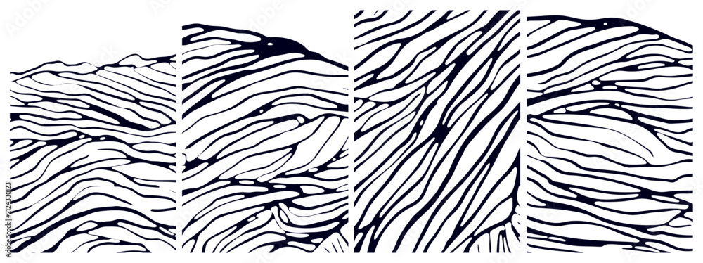 Obraz premium Set of hand-drawn organic textures. Background for branding, textiles, and organic-style designs. Vector illustration.