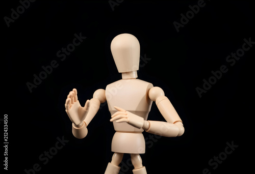 Wooden mannequin with artic...