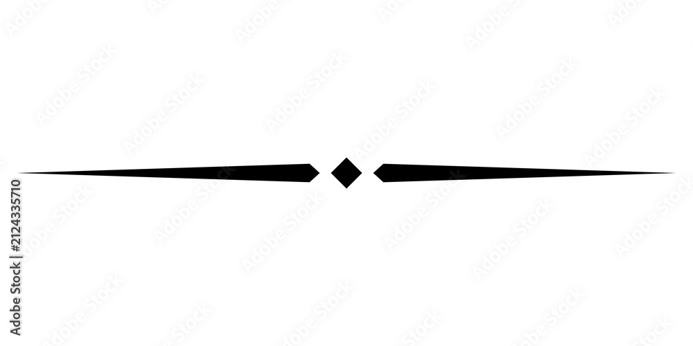 © Risad - Black decorative line divider with a diamond shape in the center