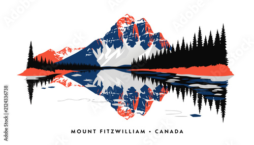 Obraz na płótnie Very beautiful realistic vector illustration of breathtaking Mount Fitzwilliam r