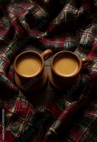 Two ceramic coffee cups wit...