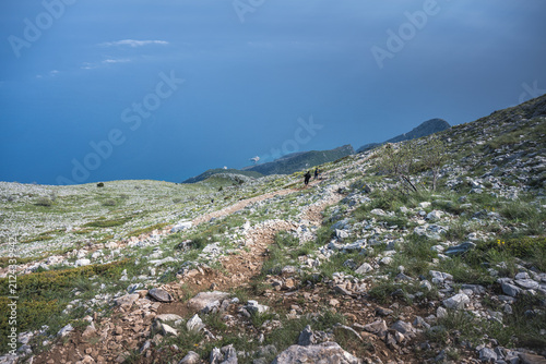 Canvastavla Descent from Mount Athos on Athon Peak, at altitude 2033m on June 5, 2026, Greece,  Holy Mount Athos in Greece