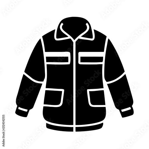 Heavy protective work jacket, essential apparel for cold weather. Insulated winter work jacket designed for construction worker safety and comfort on jobsite.