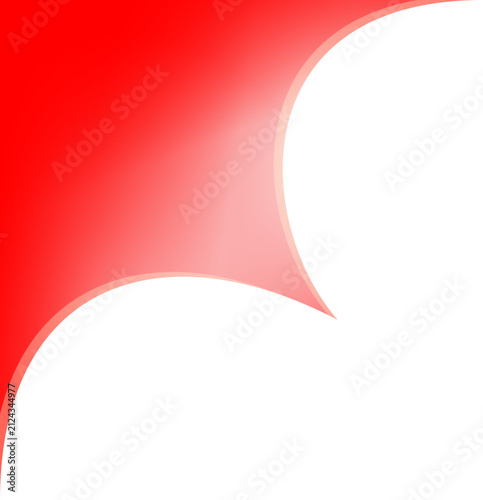 Abstract Red and Black Curved Graphic. corner border