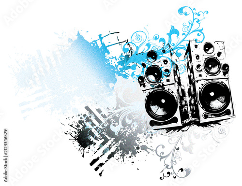 Frutiger Metro speakers - Floral Grunge Splash