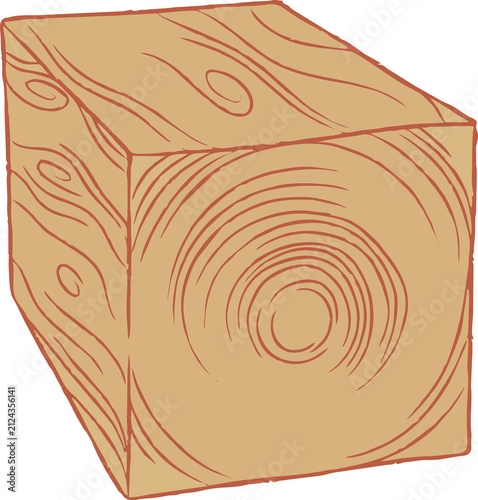 vector illustration of a wooden block