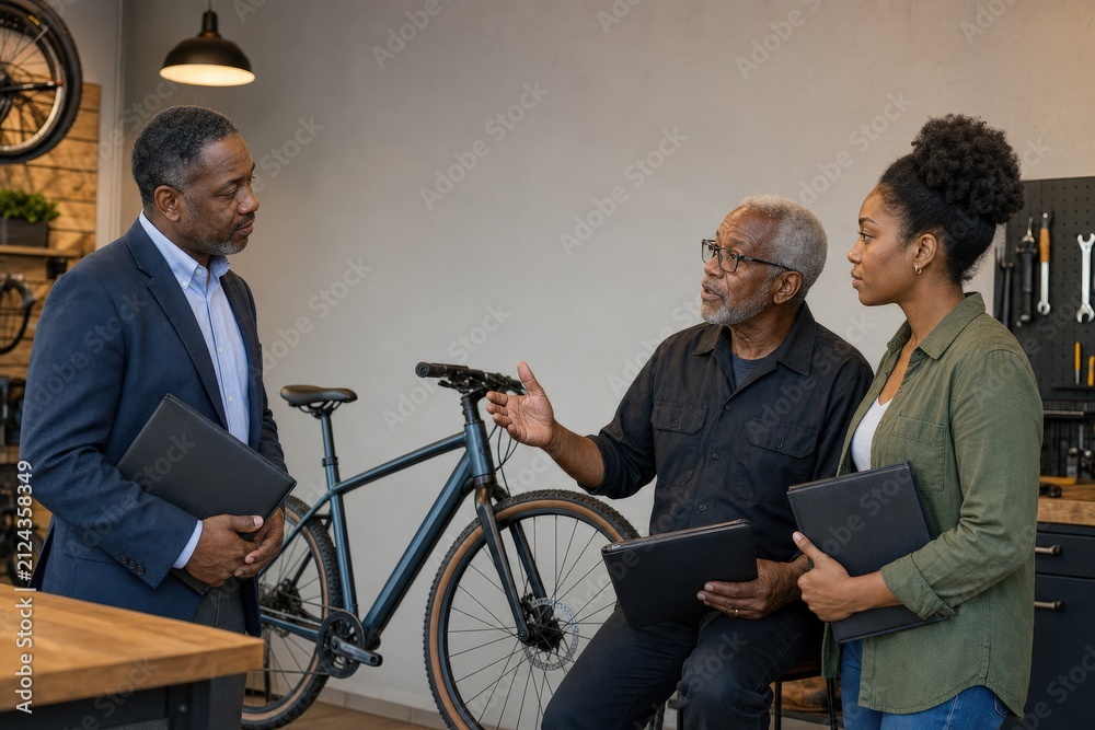 Fototapeta premium Family Business Transition Planning Advisory Inside Unbranded Bicycle