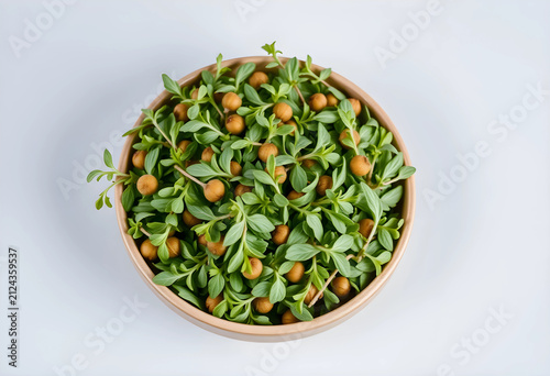 Bowl of fresh green bacopa ...
