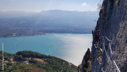 Bild auf Leinwand Via Ferrata, Dent du chat, Savoie