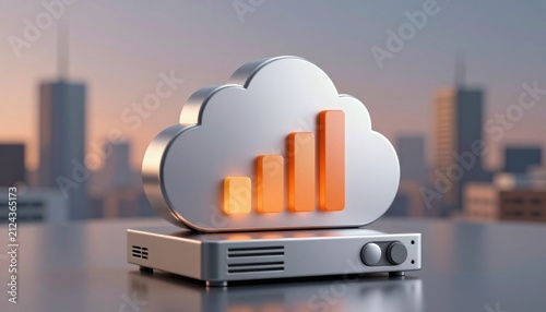 Cloud Computing Data Growth Conceptual Icon