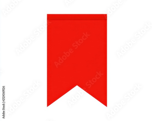 Red ribbon banner isolated on white background