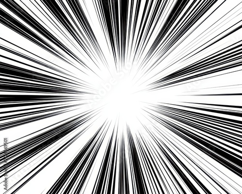 Abstract manga speed lines background isolated on white background
