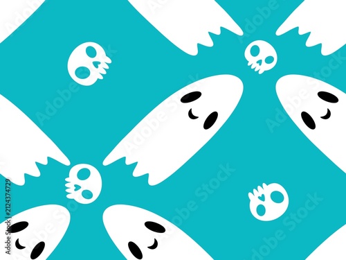 Halloween ghost seamless cute cartoon pattern for wrapping paper and fabrics and kids clothes print and packaging