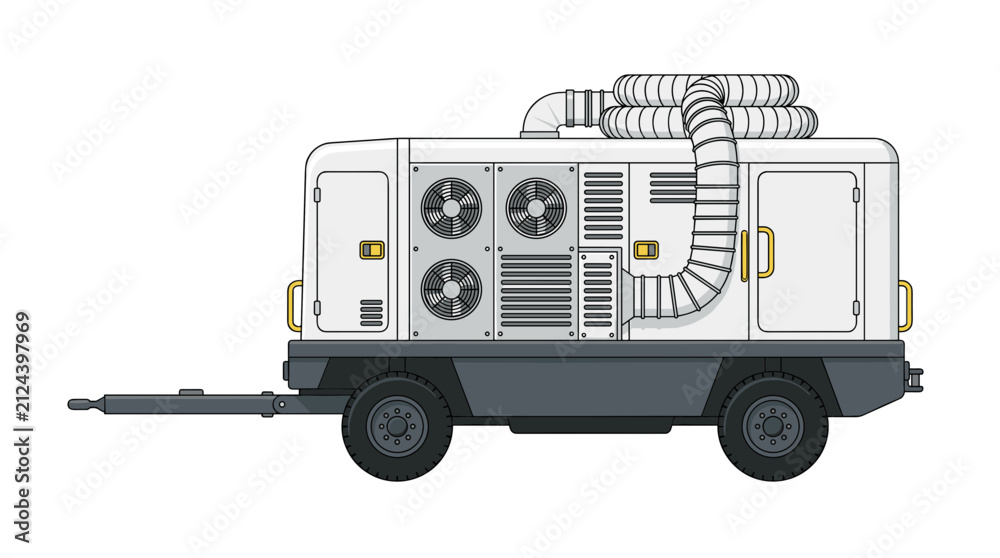 Obraz premium Industrial portable generator on a trailer