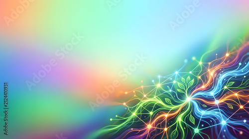 a colorful abstract background with glowing lights