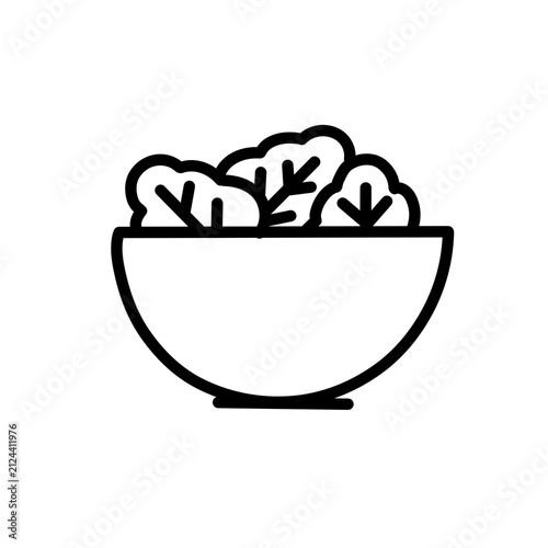 Salad Bowl Line Icon Editable Stroke Isolated