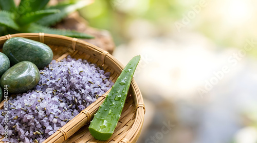 a basket filled with purple and green vegetables