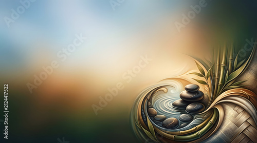 a digital painting of a woman's torso with a stone in the center