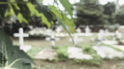Defocus cemetery at noon, Chiangmai Thailand.
