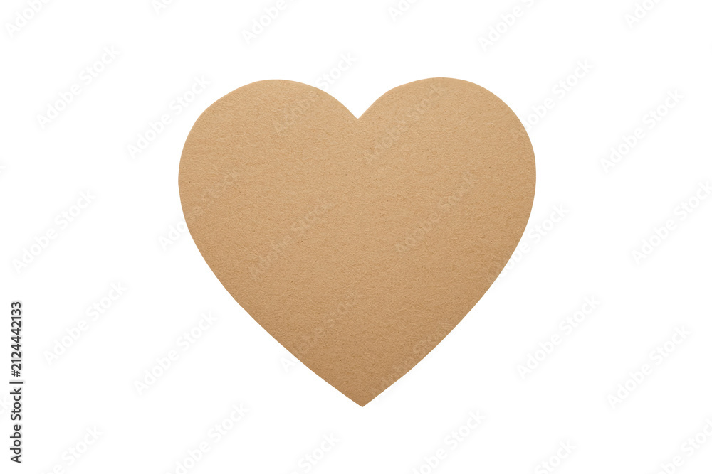Fototapeta premium Plain brown cardboard heart shape
