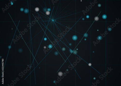 Abstract Digital Background Featuring Glowing Cyan Particles and Geometric Connecting Lines