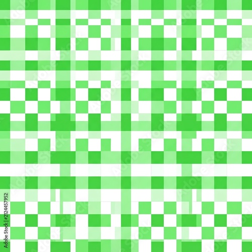 Abstract Green and White Pixelated Pattern Background.
