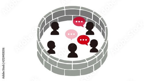 Echo Chamber Community Animation on White Background Loop