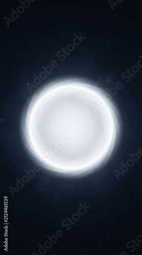 Bright Circular Light Source Against Dark Background.