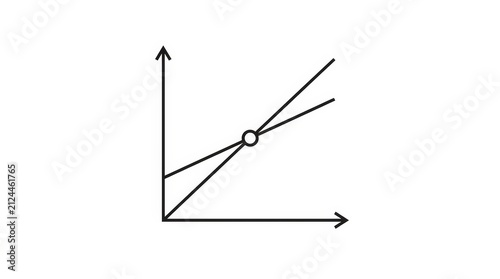 Break-Even Analysis Symbol Illustration: Graph Showing Intersection of Cost and Revenue Lines, Business Finance Concept