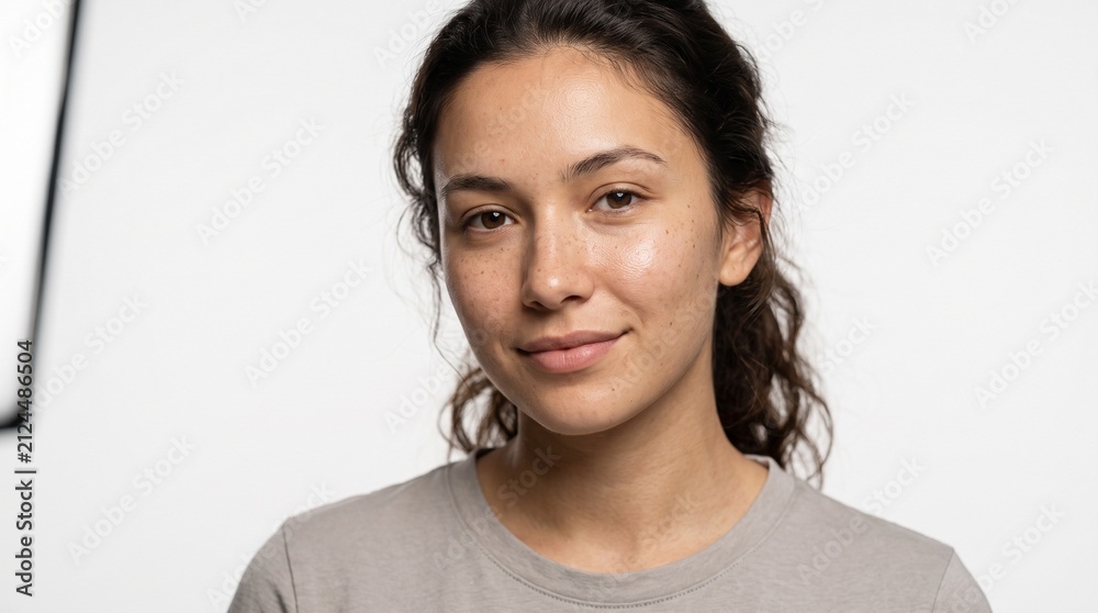 Fototapeta premium Ultra Realistic Healthy Glowing Skin Beauty Portraits Featuring Natural Complexion, Radiant Facial Skin and Premium Skincare Wellness Concepts for Commercial Beauty Advertising